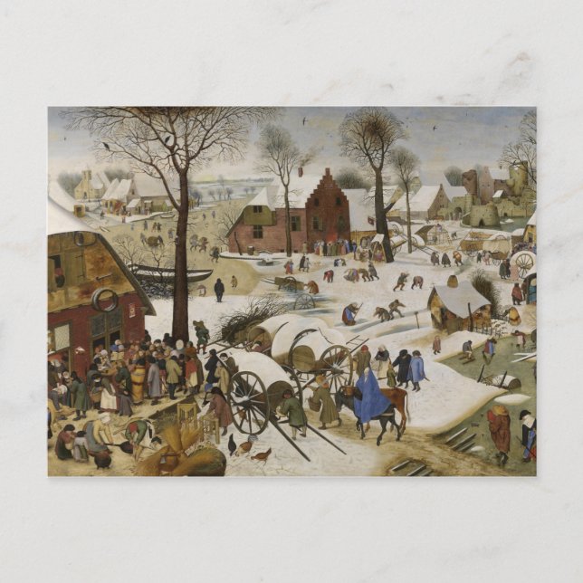 Die Volkszählung in Bethlehem (von Pieter Bruegel) Postkarte (Vorderseite)