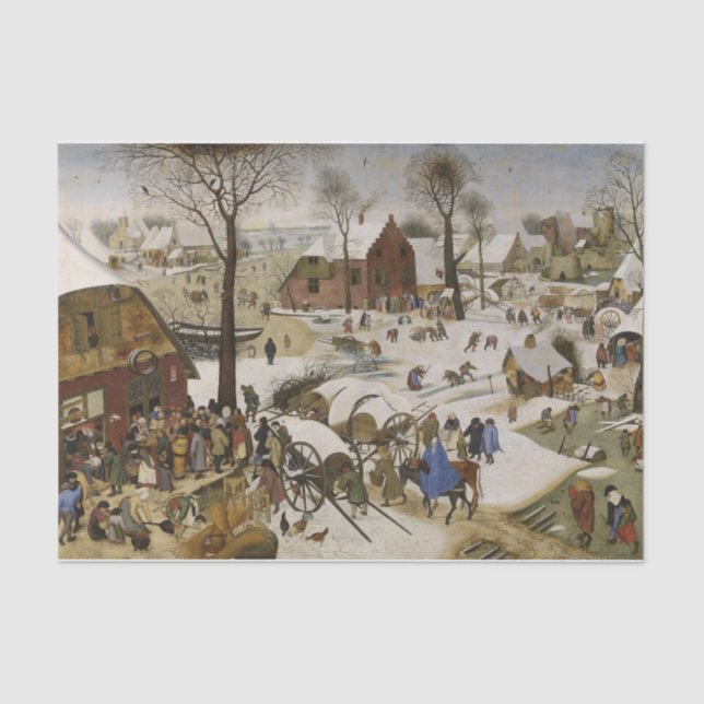 Die Volkszählung in Bethlehem (von Pieter Bruegel) Seidenpapier (Vorderseite)