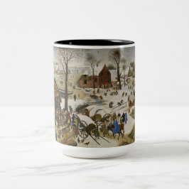 Die Volkszählung in Bethlehem (von Pieter Bruegel) Zweifarbige Tasse