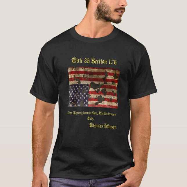 Die vom Krieg zerrüttete amerikanische Flagge beän T-Shirt (Vorderseite)