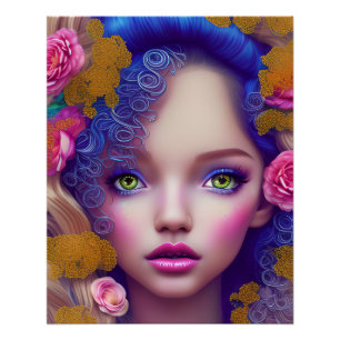 Die von der ukrainischen Kultur Inspirierte Blumen Poster