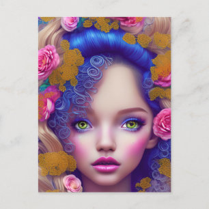 Die von der ukrainischen Kultur Inspirierte Blumen Postkarte