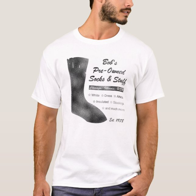 Die Vor-Eigenen Socken u. das Material des Bobs T-Shirt (Vorderseite)