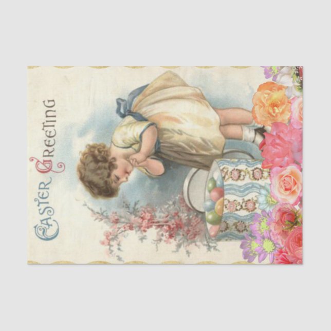 Die Vorfreude auf die Ostereier Seidenpapier (Vorderseite)