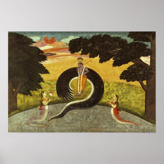 Die Vorlage von Kaliya, Basohli, Pahari Poster (Vorne)