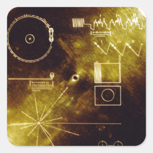 Die voyager-goldene Aufzeichnung Quadratischer Aufkleber