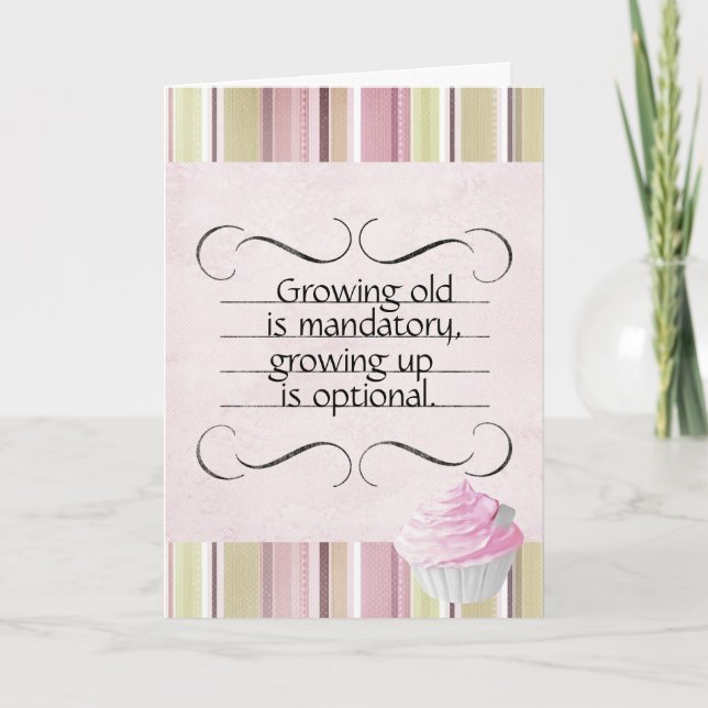 Die wachsende alte Geburtstagskarte Karte (Vorderseite)