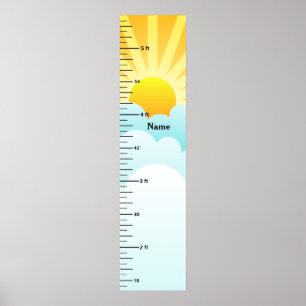 Die Wachstumstabelle für Sonnenschein und Wolken f Poster