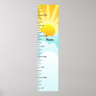 Die Wachstumstabelle für Sonnenschein und Wolken f Poster