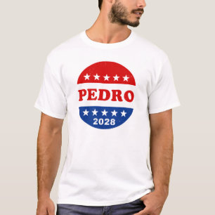Die Wahl für Pedro 2028 Retro Kampagne Button Funn T-Shirt