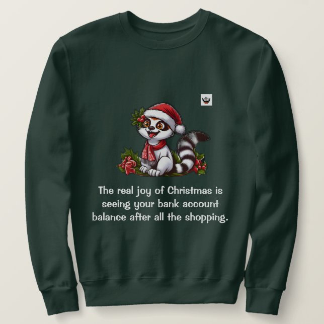 Die wahre Freude der Weihnachtsmänner grün Sweatshirt (Design vorne)