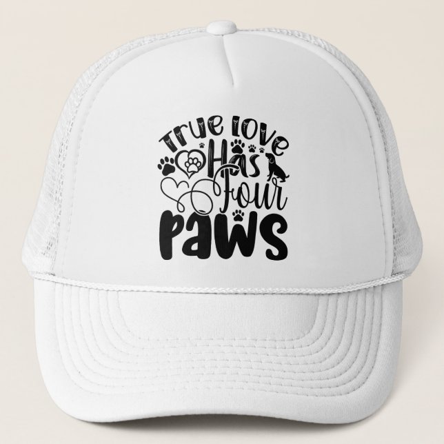 Die wahre Liebe hat vier Pfoten für das Tier Truckerkappe (Vorderseite)