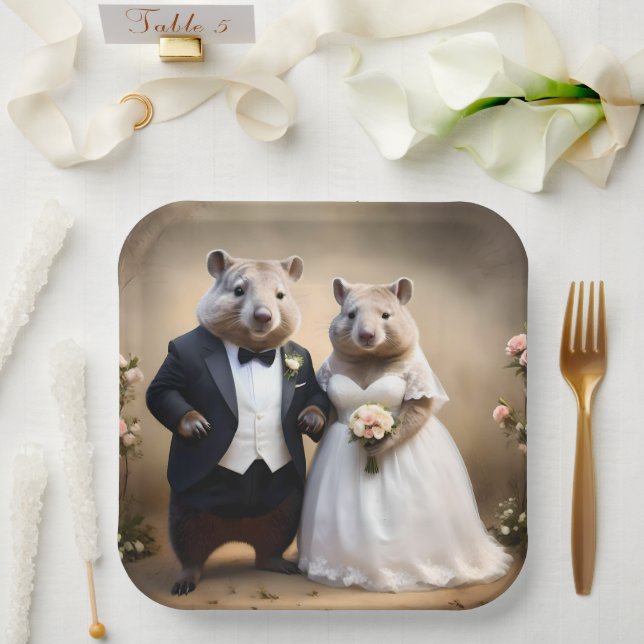 "Die wahre Liebe unter sich: Frauen binden den Kno Pappteller (Hochzeit)