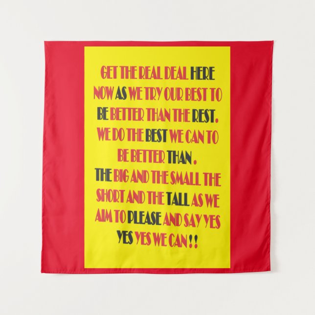 Die wahre Sache ist hier die Poster-Druckart Art Wandteppich (Vorderseite)