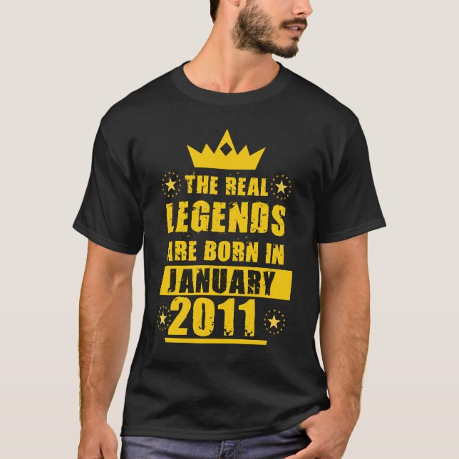 Die wahren Legenden sind im Retro vom Januar 2011  T-Shirt (Vorderseite)