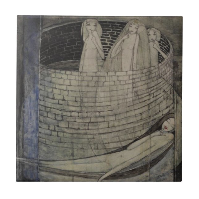 Die Wahrheit liegt am unteren Ende des Brunnens Fliese (Vorderseite)