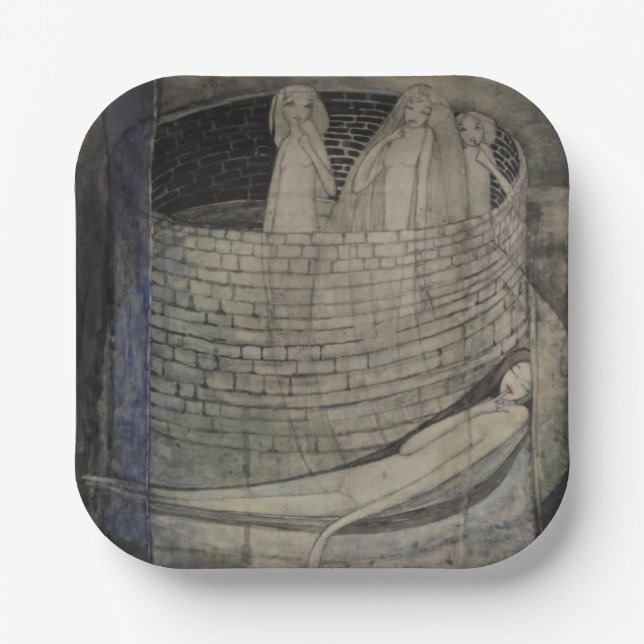 Die Wahrheit liegt am unteren Ende des Brunnens Pappteller (Vorderseite)