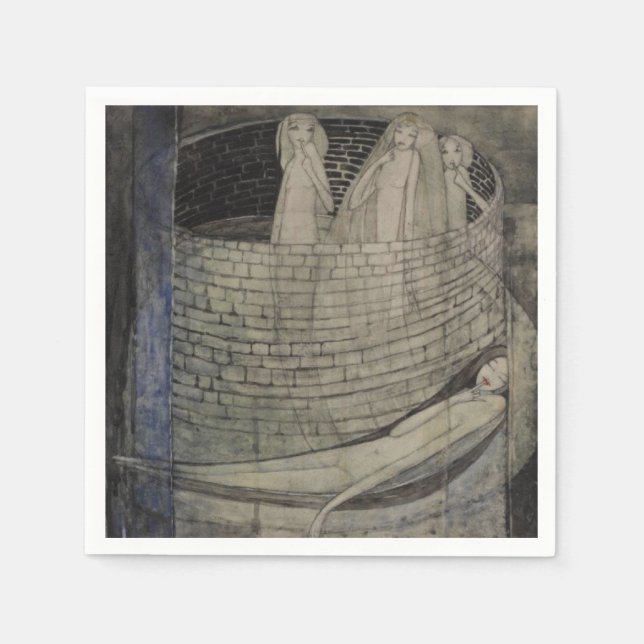 Die Wahrheit liegt am unteren Ende des Brunnens Serviette (Vorderseite)