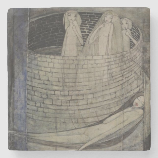 Die Wahrheit liegt am unteren Ende des Brunnens Steinuntersetzer (Vorderseite)