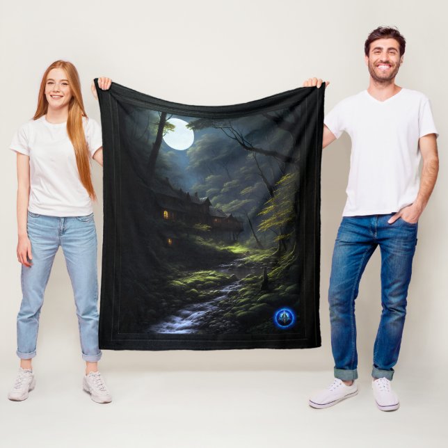 Die Waldbewohner von AI Concept Art von Xzendor7 Fleecedecke (Beispiel)
