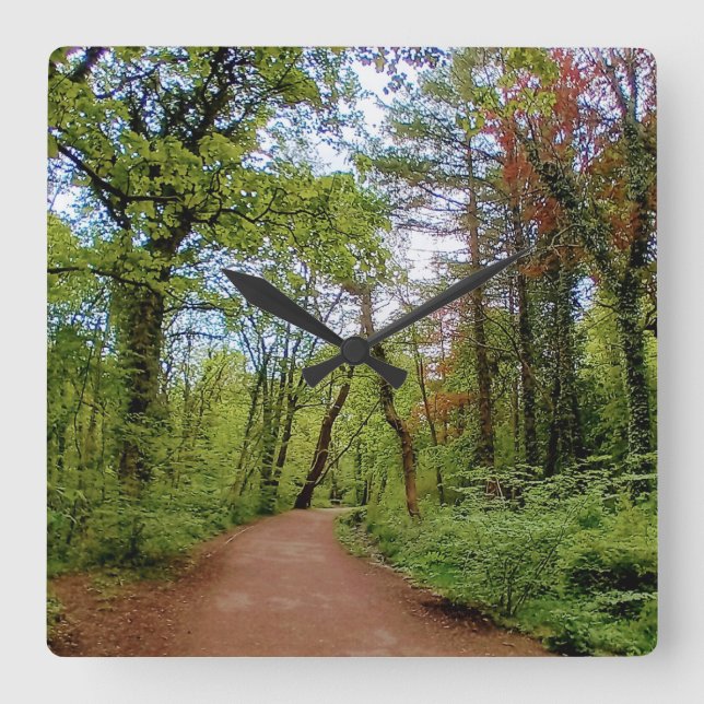 Die Wälder Quadratische Wanduhr (Vorderseite)