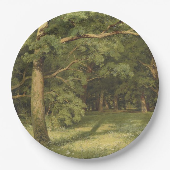 Die Waldreinigung (Waldlandschaft) Pappteller (Vorderseite)