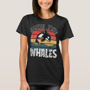 Die Wale Retro Wintage Orca und Killer Wal gerette T-Shirt