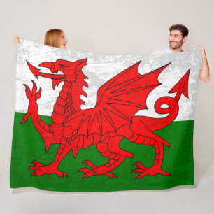 Die Wales-Flagge - ein Tapisserie des walisischen Fleecedecke