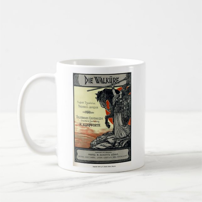 Die Walküre (Titelseite der Stimmzettel, 1899) Kaffeetasse (Links)