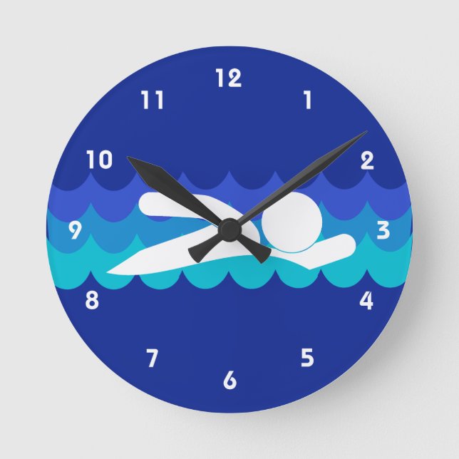 Die Wand-Uhr des Schwimmbeckens Runde Wanduhr (Vorderseite)