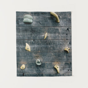 Die Wände sind aus vierbraunem Holz Wandteppich