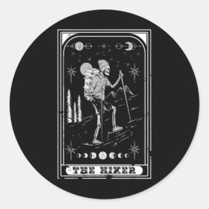 Die Wander-Goth-Skelett-Tarotkarte Natur Halloween Runder Aufkleber