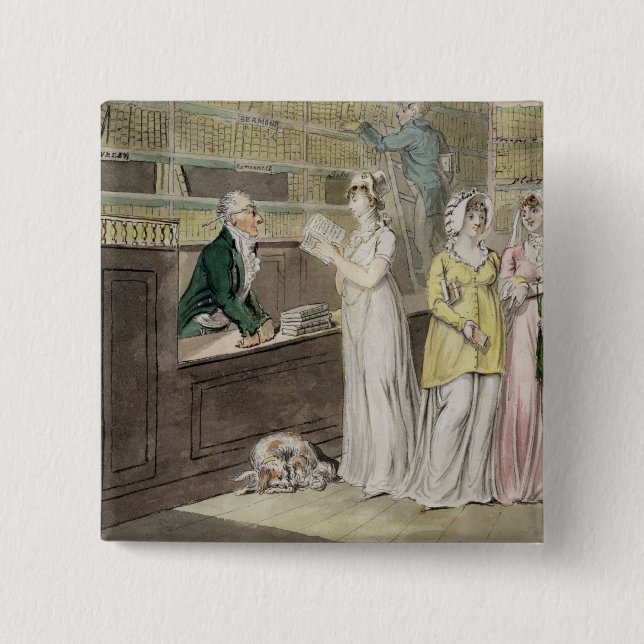 Die Wanderbücherei (Feder und w/c und w Button (Vorderseite)