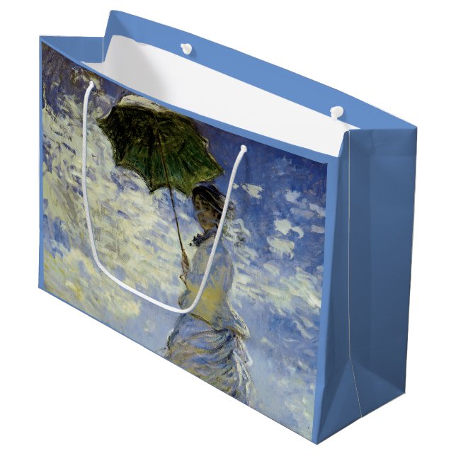 Die Wanderung, Lady mit Sonnenschirm Große Geschenktüte (Vorderseite Schrägansicht)