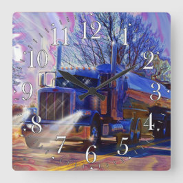 Die Wanduhr schwerer Transport-des blauen