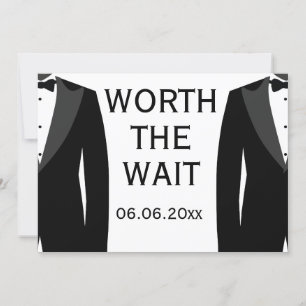 Die warte schwarz-weiße Gay Hochzeit Save The Date