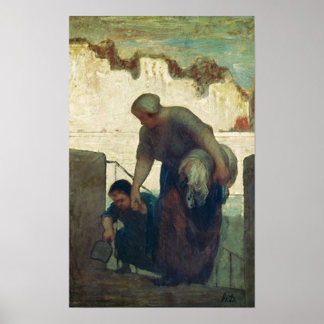 Die Washerfrau, c.1860-61 Poster (Vorne)