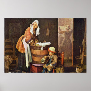 Die Washerfrau von Chardin Jean-Baptiste Siméon Poster