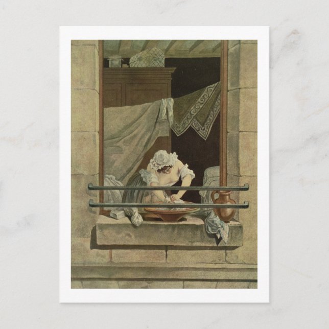 Die Washerwoman, die von J. Laurent Julien (c1 Postkarte (Vorderseite)