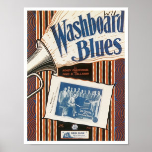 Die Washington Blues Vintag Songbook Cover Poster