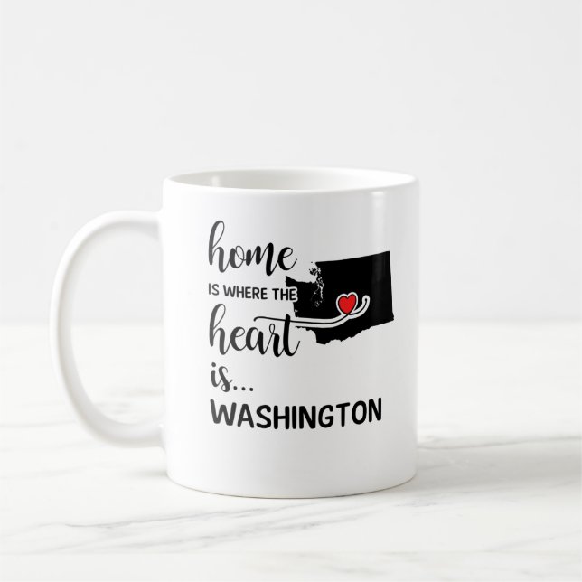 Die Washington Zuhause ist das Herz Kaffeetasse (Links)