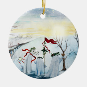 Die Wassailing-Geister Keramik Ornament