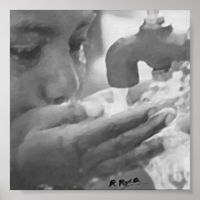 Die Wasser der Quelle Oder des Oils Atwork trinken Poster (Vorne)