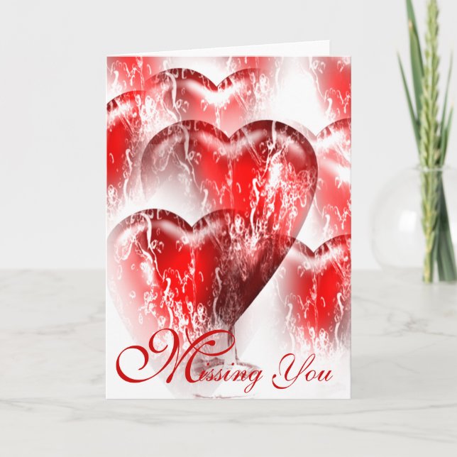 Die Wasser-Gespritzten vermissten Herzen kardieren Karte (Vorderseite)