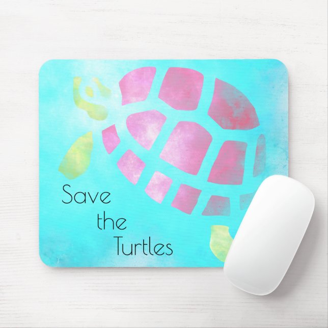 Die Wasserfarbe der Schildkröten gerettet Mousepad (Mit Mouse)