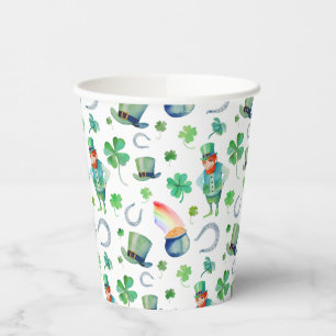 Die Wasserfarbe St. Patrick's Day Pattern Pappbecher