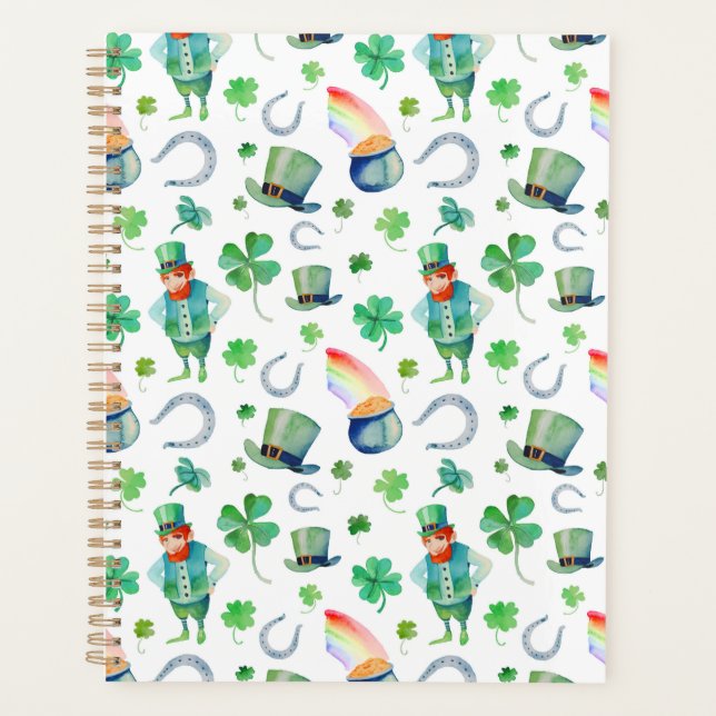 Die Wasserfarbe St. Patrick's Day Pattern Planer (Vorderseite)