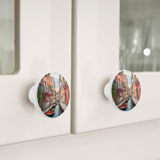 Die Wasserfarbenstraße in Venedig Keramikknauf