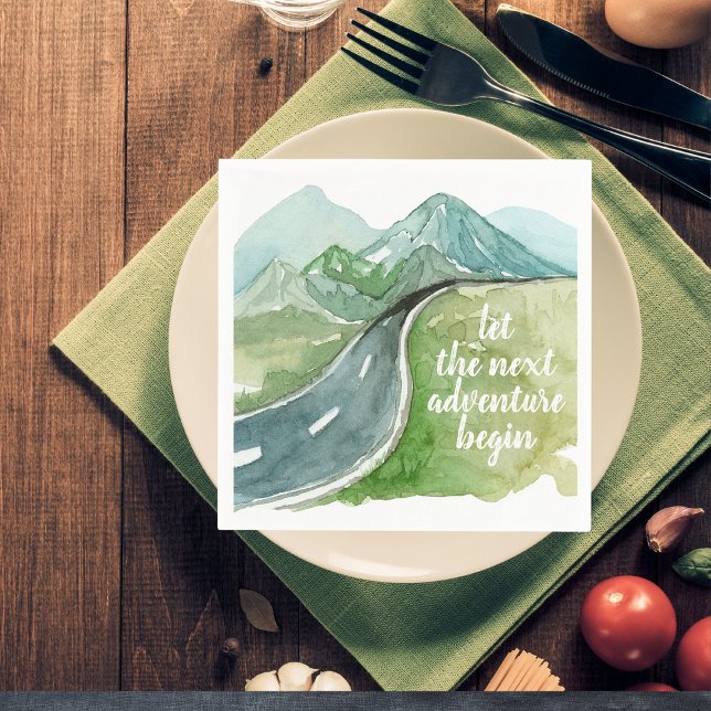 Die Wasserfarbenwelt Der nächste Abenteuer beginnt Serviette (Von Creator hochgeladen)