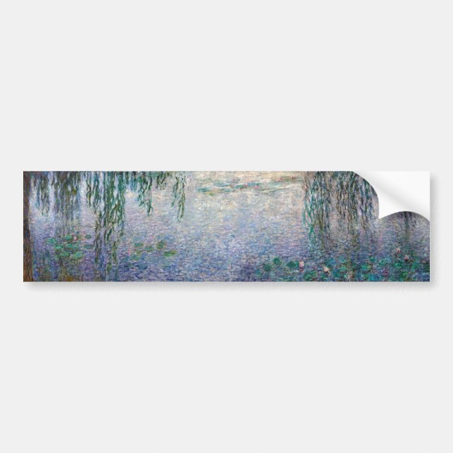 Die Wasserlilien - Morgens mit Willows, Monet Autoaufkleber (Vorne)